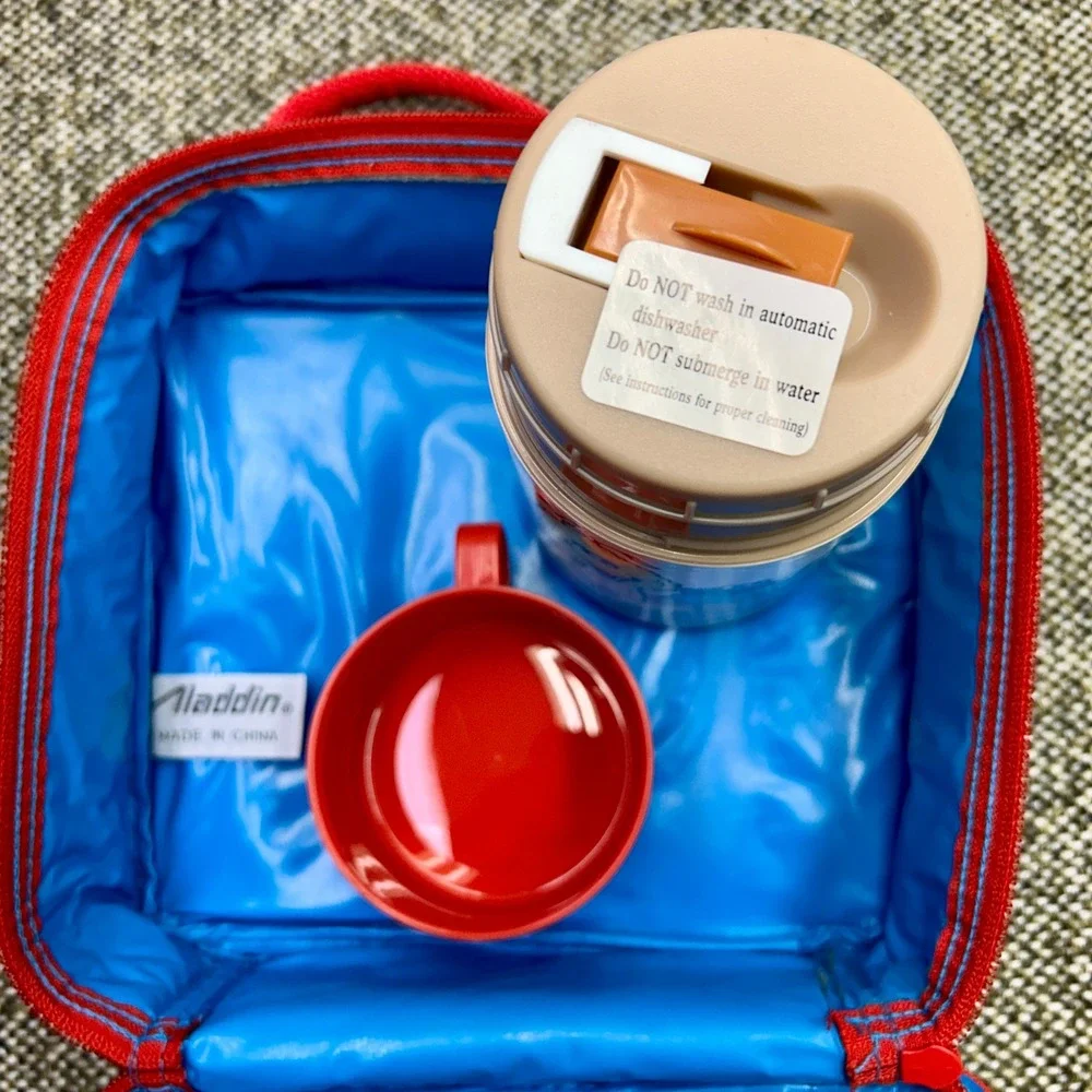 Aladdin Sesame Street Lunch Box Kids OS Blue NWT Vintage Big Bird Ernie Thermos